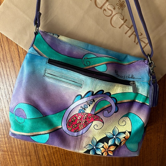 Anuschka Hand Painted Bag with Matching Wallet - Picture 8 of 16